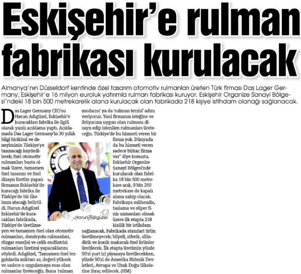 16.01.2013 Tarihli Eskişehir Anadolu Gazetesi Haberi 1