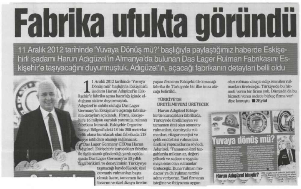 17.01.2013 Tarihli Eskişehir 2 Eylül Gazetesi Haberi 1